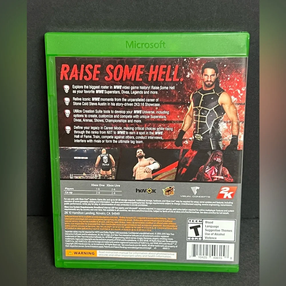 WWE 2K16 (Xbox One, 2015) Complete